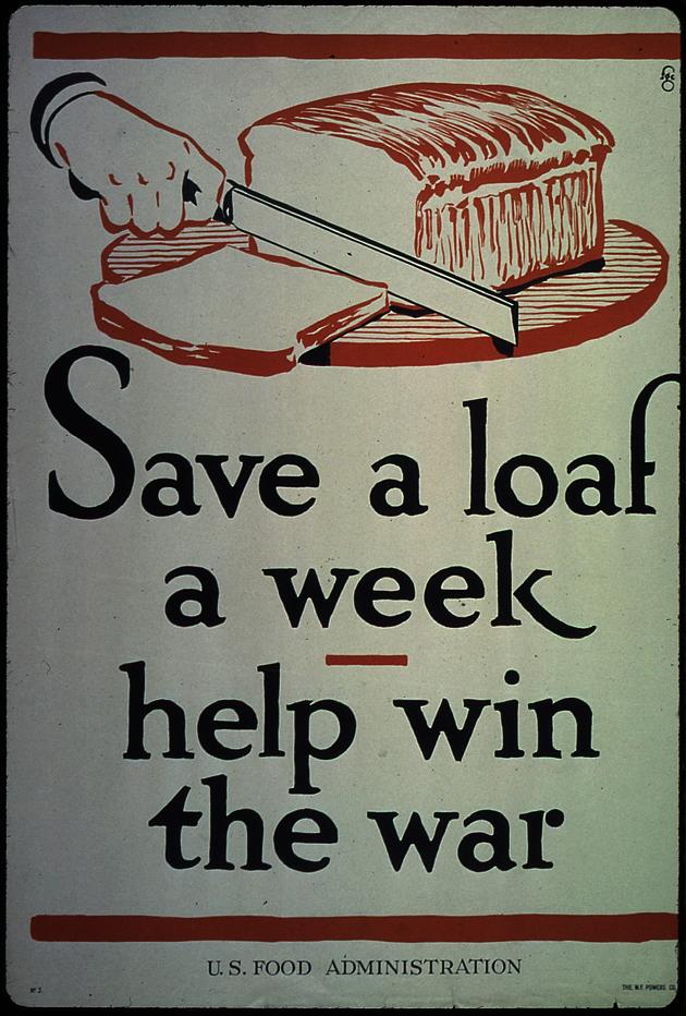 Food and Snacks Invention Related to Pacific Asia War: Part 5 World War II- A Short Story of Bread. Save a loag a week help win the war.