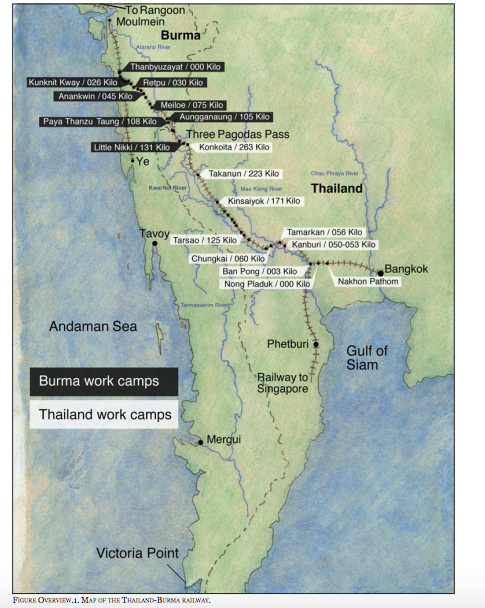 Thailand-Burma Railroad map