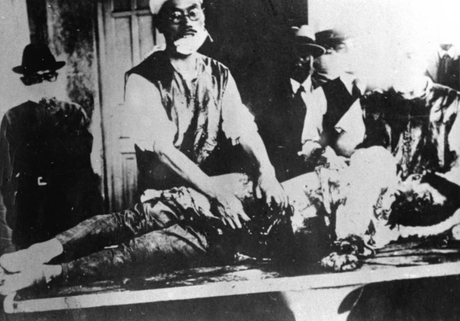 General Ishii Shiro performs a vivisection in Unit 731